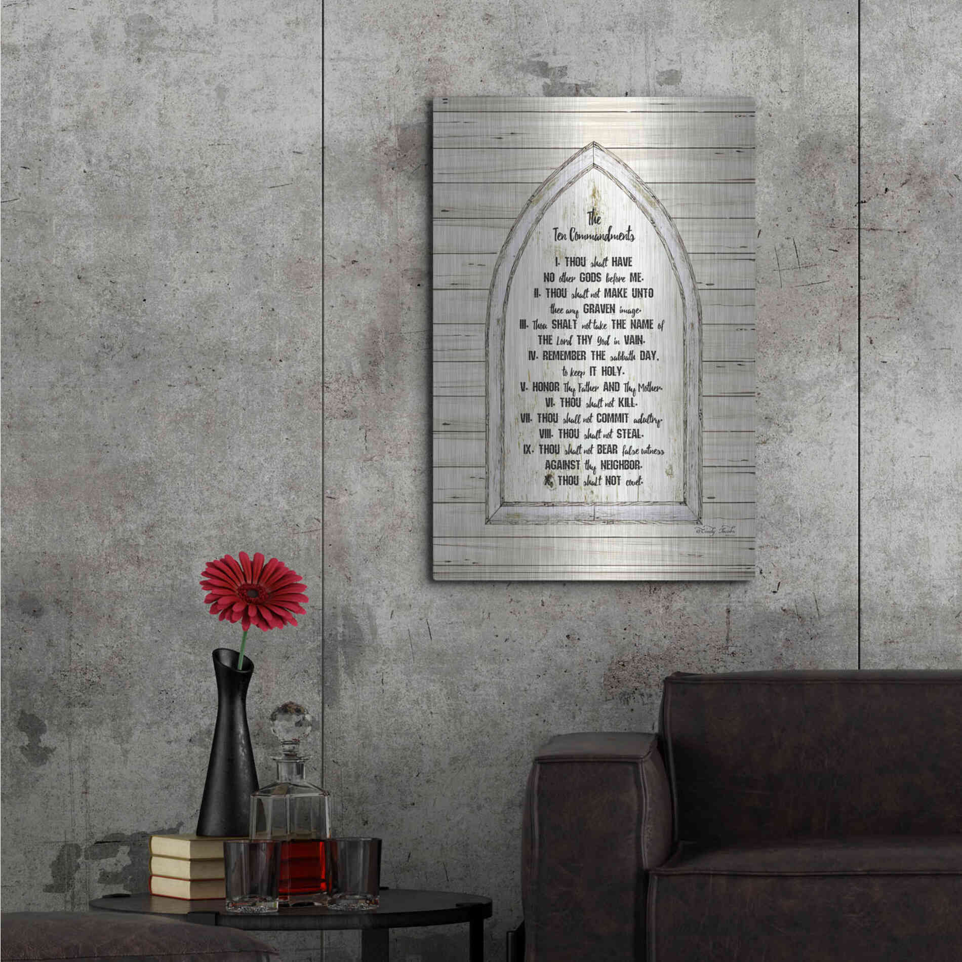 Luxe Metal Art 'Ten Commandments' by Cindy Jacobs, Metal Wall Art,24x36