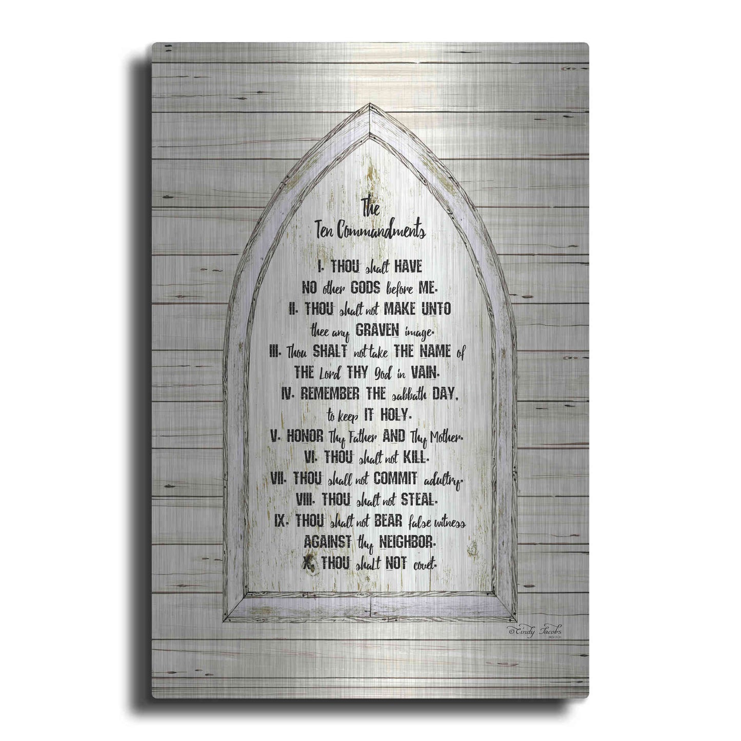 Luxe Metal Art 'Ten Commandments' by Cindy Jacobs, Metal Wall Art
