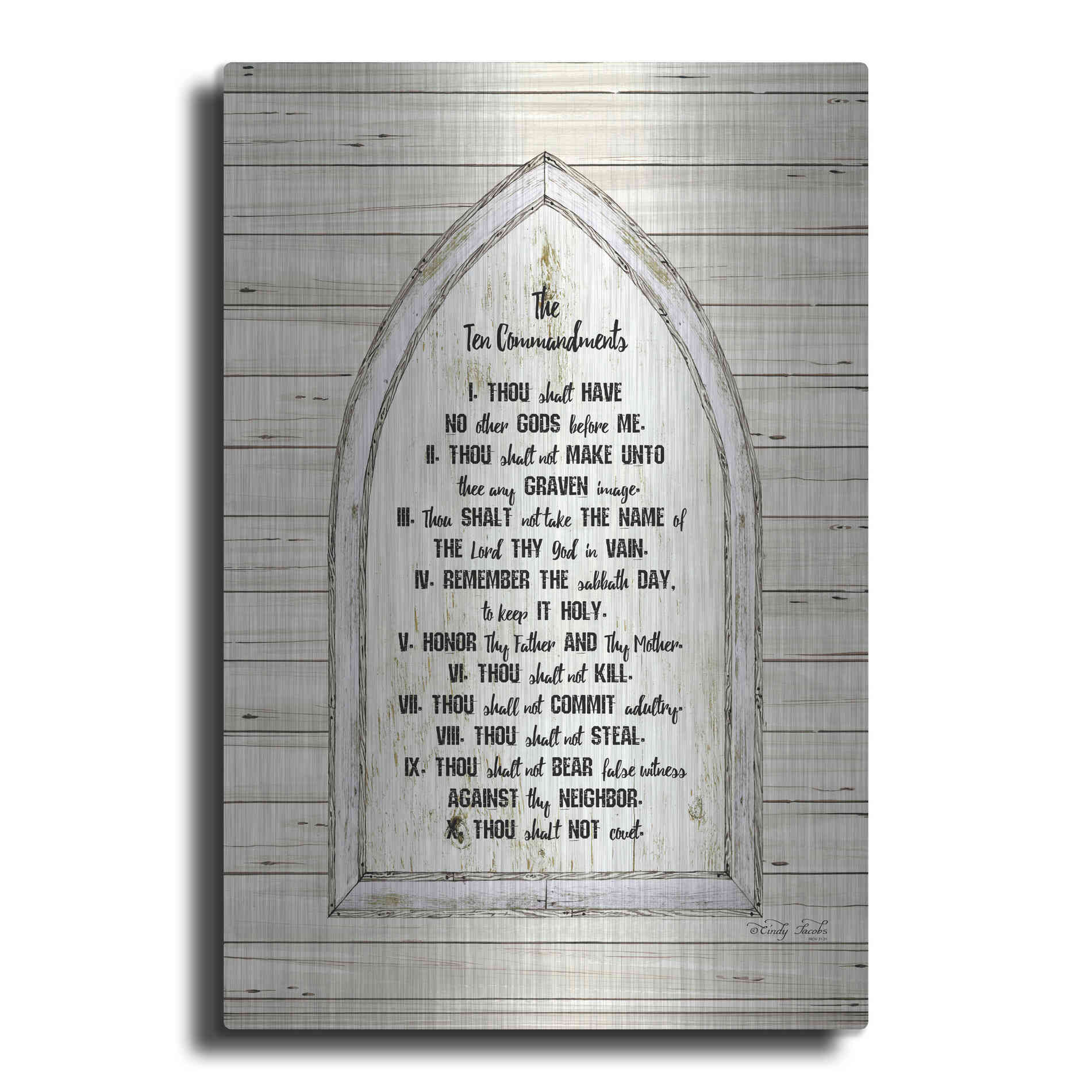 Luxe Metal Art 'Ten Commandments' by Cindy Jacobs, Metal Wall Art
