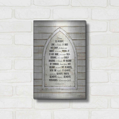 Luxe Metal Art 'Love is Patient Verse Arch' by Cindy Jacobs, Metal Wall Art,12x16