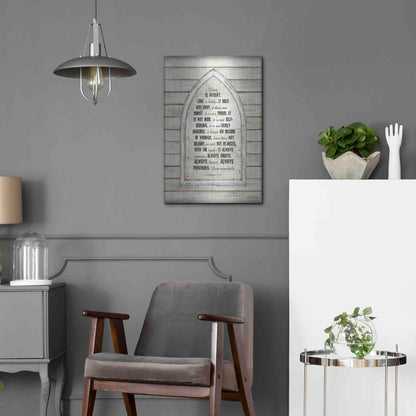 Luxe Metal Art 'Love is Patient Verse Arch' by Cindy Jacobs, Metal Wall Art,16x24