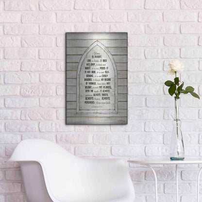 Luxe Metal Art 'Love is Patient Verse Arch' by Cindy Jacobs, Metal Wall Art,16x24