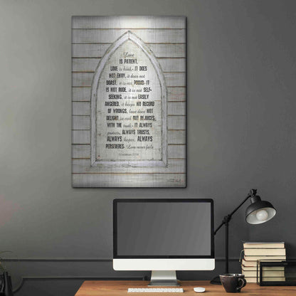 Luxe Metal Art 'Love is Patient Verse Arch' by Cindy Jacobs, Metal Wall Art,24x36