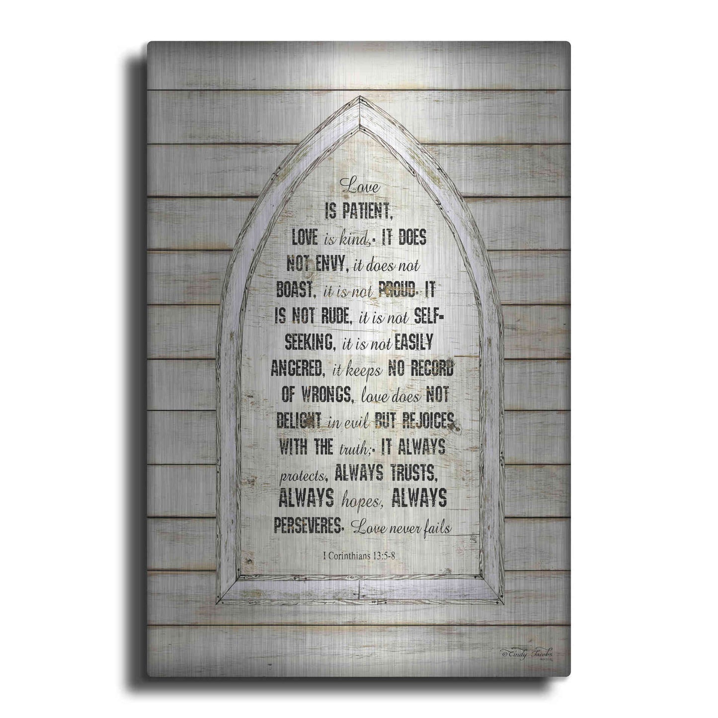 Luxe Metal Art 'Love is Patient Verse Arch' by Cindy Jacobs, Metal Wall Art