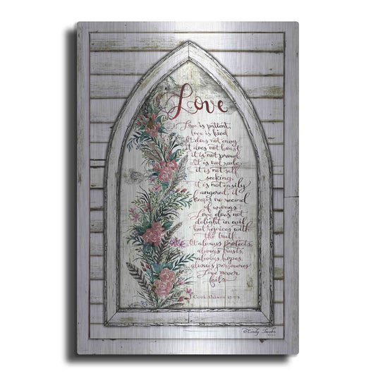 Luxe Metal Art 'Love is Patient Arch with Flowers' by Cindy Jacobs, Metal Wall Art
