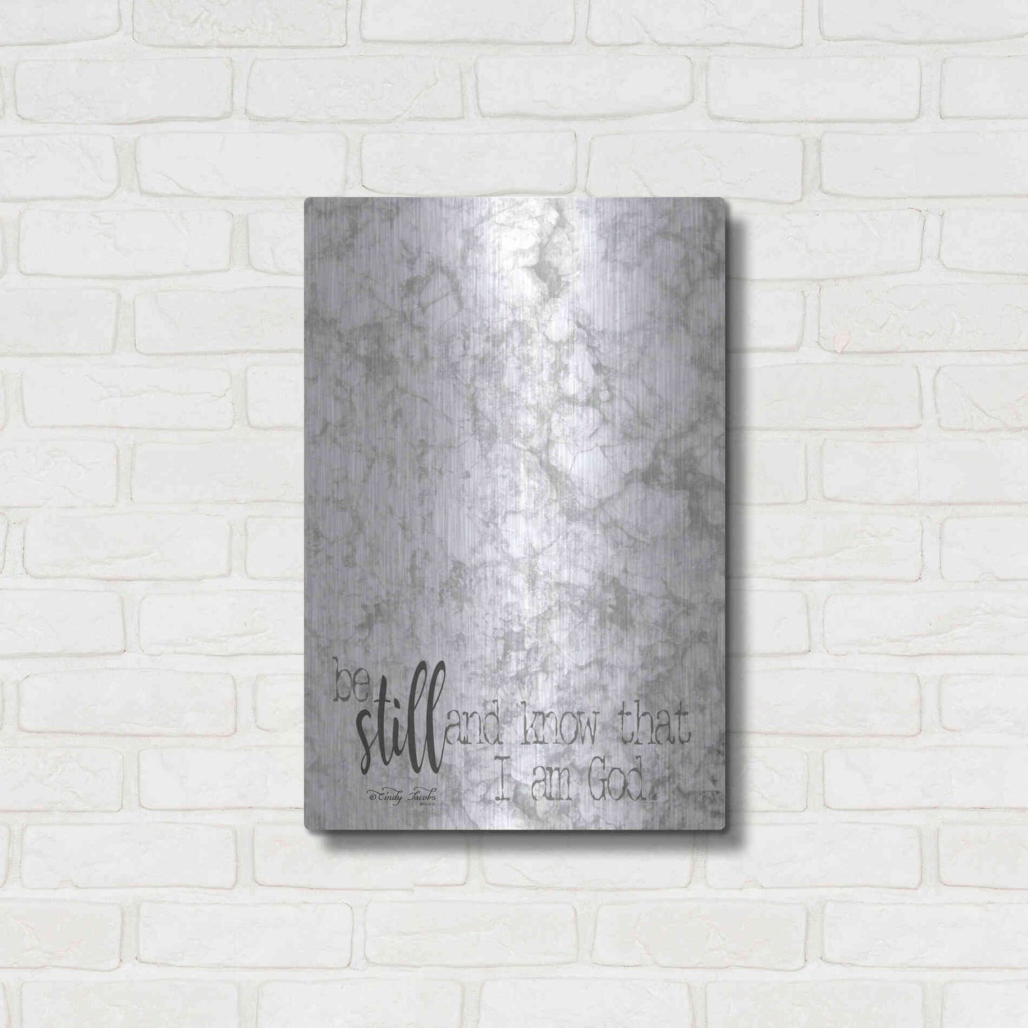 Luxe Metal Art 'Be Still' by Cindy Jacobs, Metal Wall Art,16x24