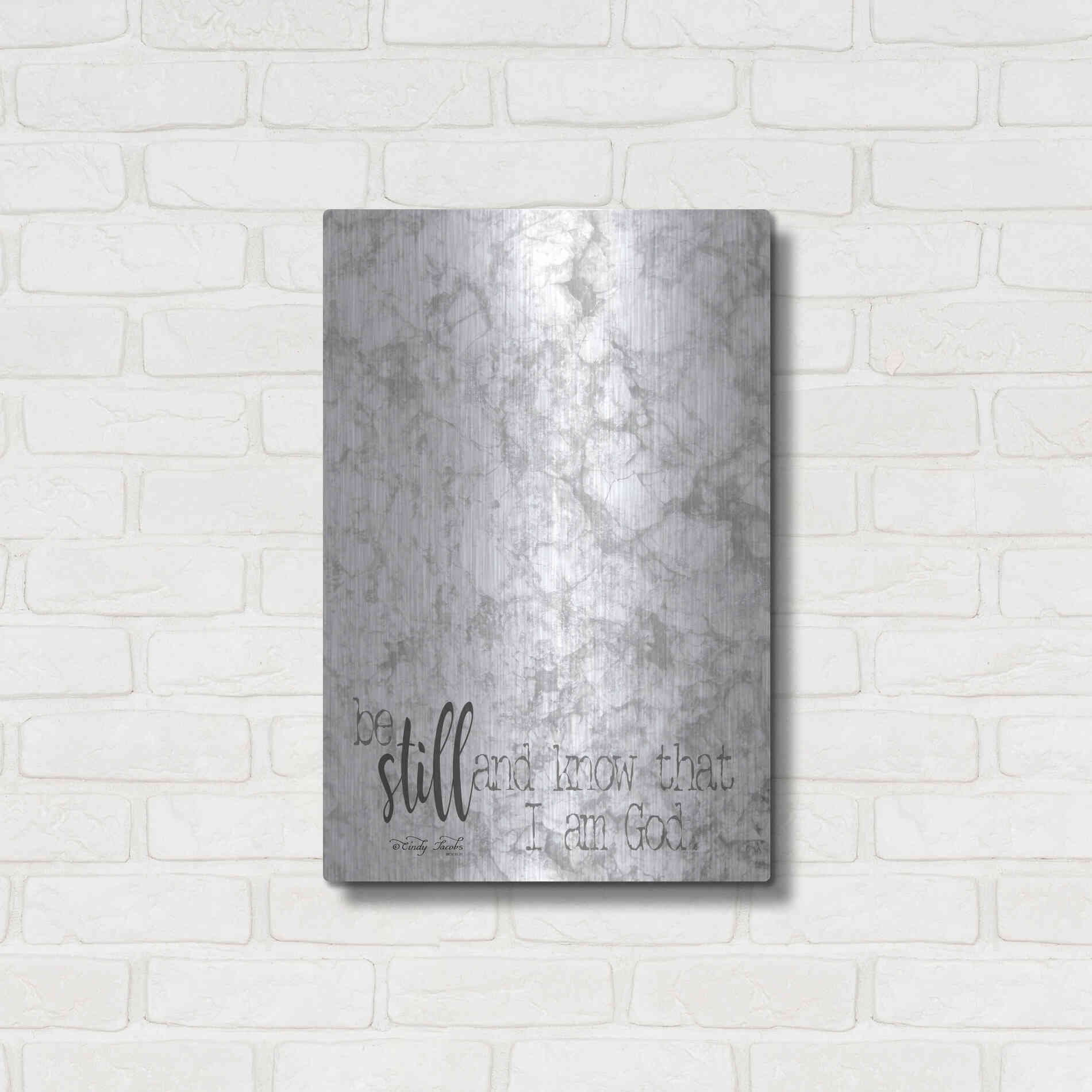 Luxe Metal Art 'Be Still' by Cindy Jacobs, Metal Wall Art,16x24