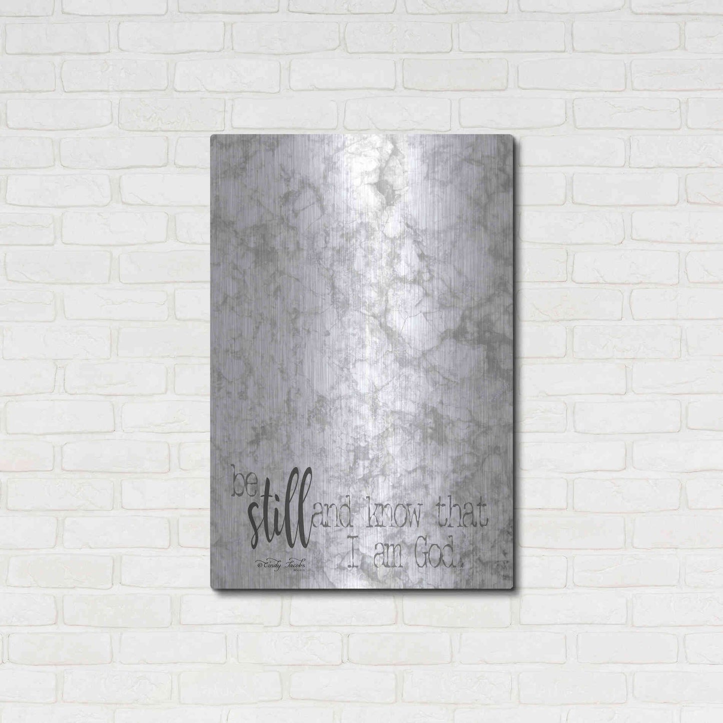 Luxe Metal Art 'Be Still' by Cindy Jacobs, Metal Wall Art,24x36