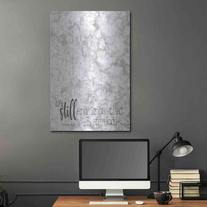 Luxe Metal Art 'Be Still' by Cindy Jacobs, Metal Wall Art,24x36