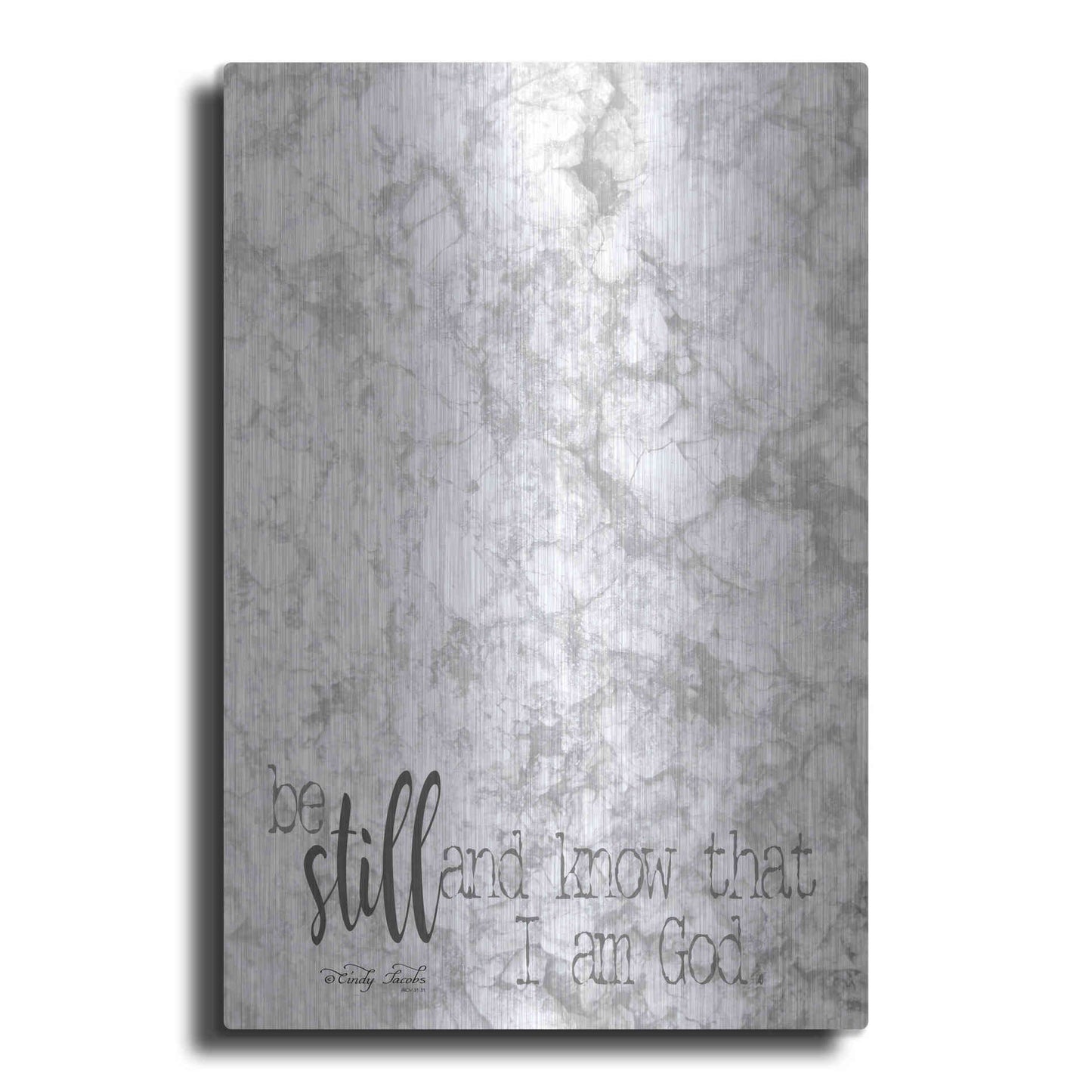 Luxe Metal Art 'Be Still' by Cindy Jacobs, Metal Wall Art