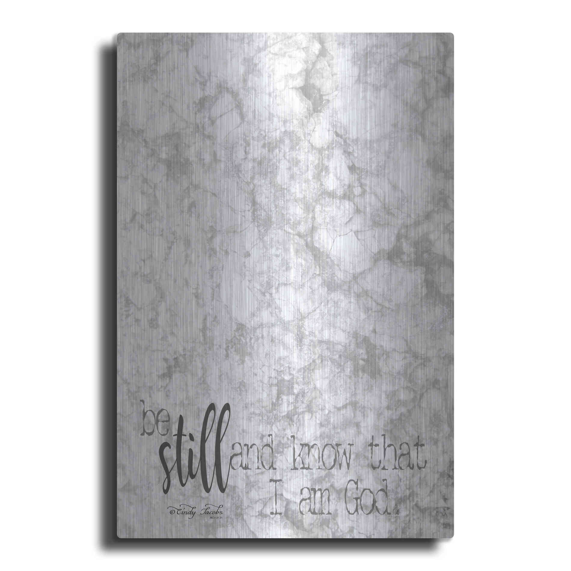 Luxe Metal Art 'Be Still' by Cindy Jacobs, Metal Wall Art