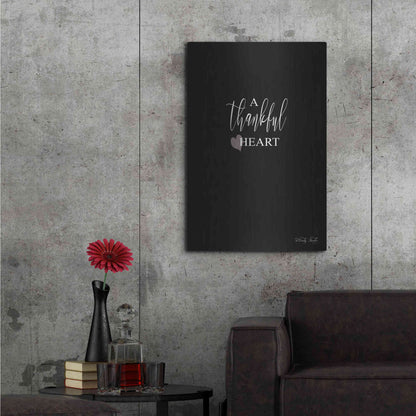 Luxe Metal Art 'A Thankful Heart Sign' by Cindy Jacobs, Metal Wall Art,24x36