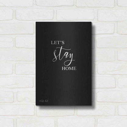 Luxe Metal Art 'Let's Stay Home Sign' by Cindy Jacobs, Metal Wall Art,12x16