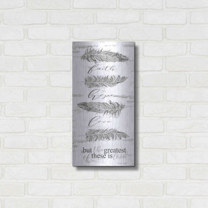 Luxe Metal Art 'The Greatest is Love' by Cindy Jacobs, Metal Wall Art,12x24