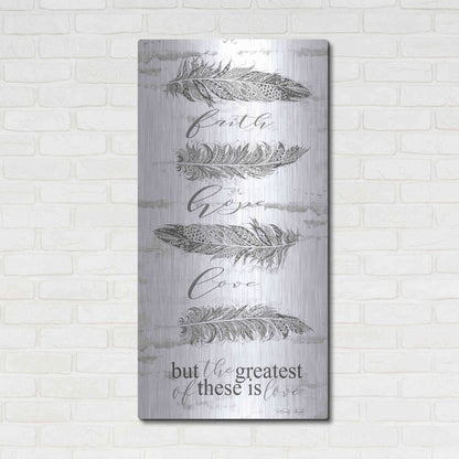 Luxe Metal Art 'The Greatest is Love' by Cindy Jacobs, Metal Wall Art,24x48