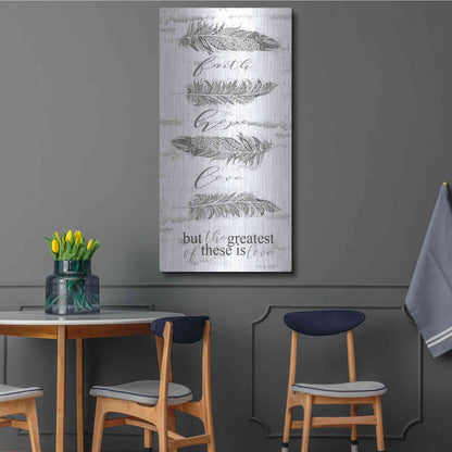 Luxe Metal Art 'The Greatest is Love' by Cindy Jacobs, Metal Wall Art,24x48