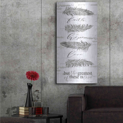 Luxe Metal Art 'The Greatest is Love' by Cindy Jacobs, Metal Wall Art,24x48