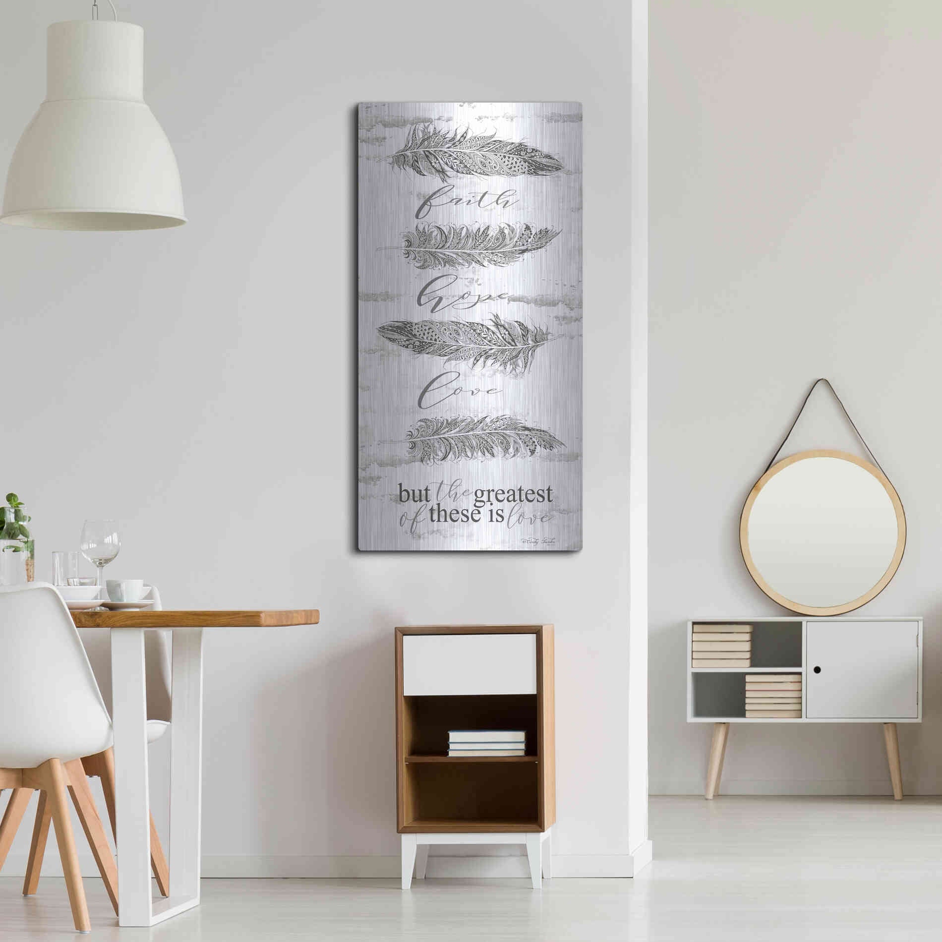 Luxe Metal Art 'The Greatest is Love' by Cindy Jacobs, Metal Wall Art,24x48