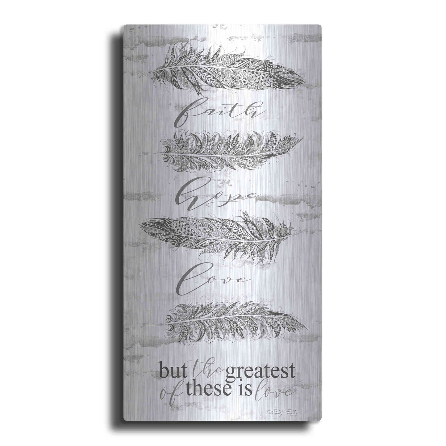 Luxe Metal Art 'The Greatest is Love' by Cindy Jacobs, Metal Wall Art