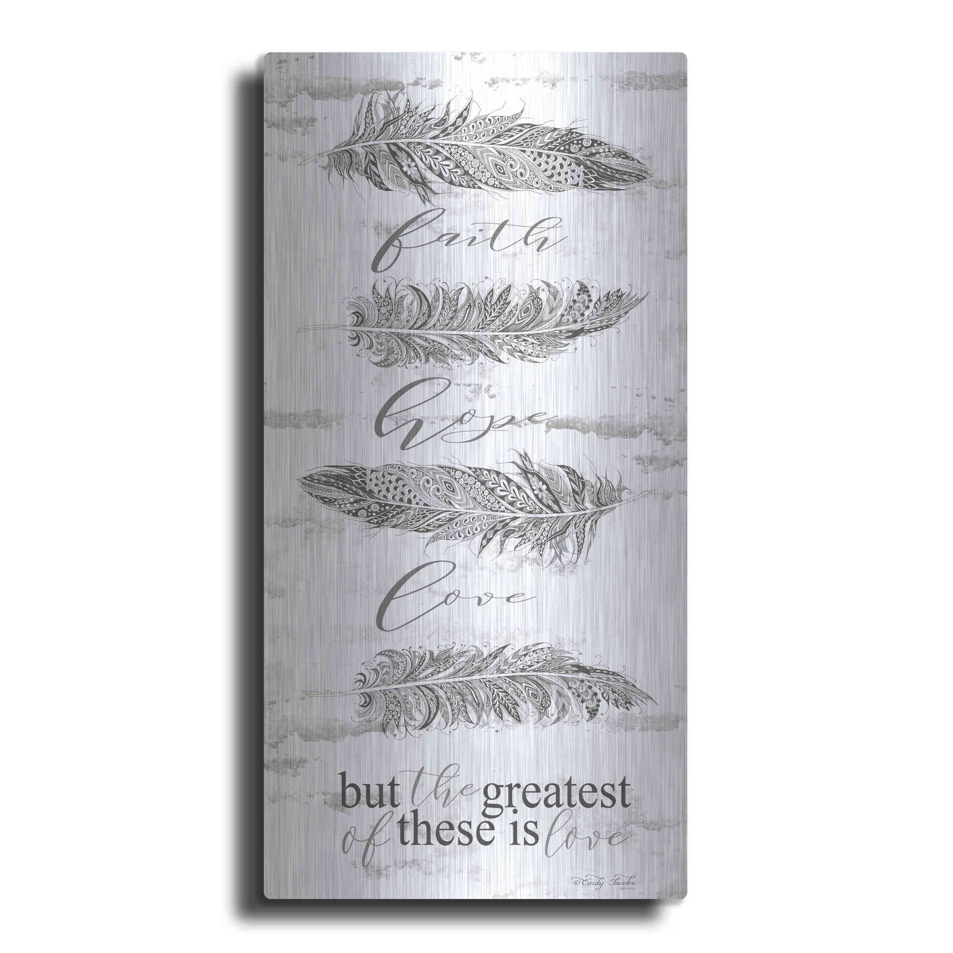 Luxe Metal Art 'The Greatest is Love' by Cindy Jacobs, Metal Wall Art