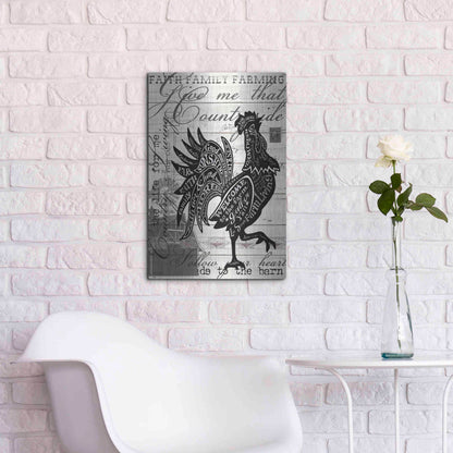 Luxe Metal Art 'Welcome to the Farm Chicken' by Cindy Jacobs, Metal Wall Art,16x24