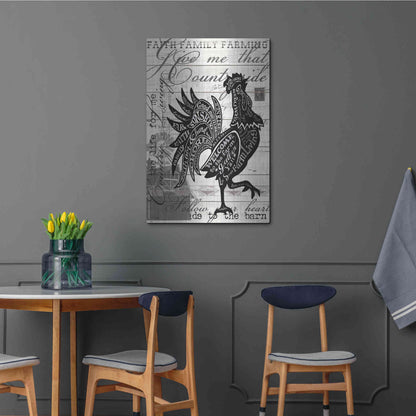 Luxe Metal Art 'Welcome to the Farm Chicken' by Cindy Jacobs, Metal Wall Art,24x36
