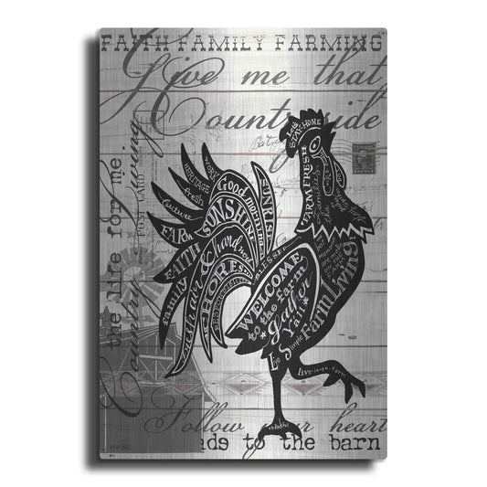 Luxe Metal Art 'Welcome to the Farm Chicken' by Cindy Jacobs, Metal Wall Art
