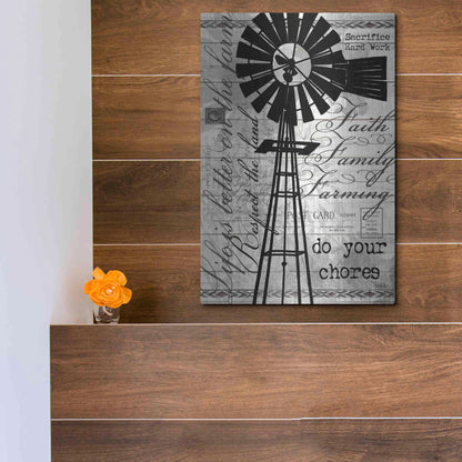 Luxe Metal Art 'Do Your Chores Windmill' by Cindy Jacobs, Metal Wall Art,12x16