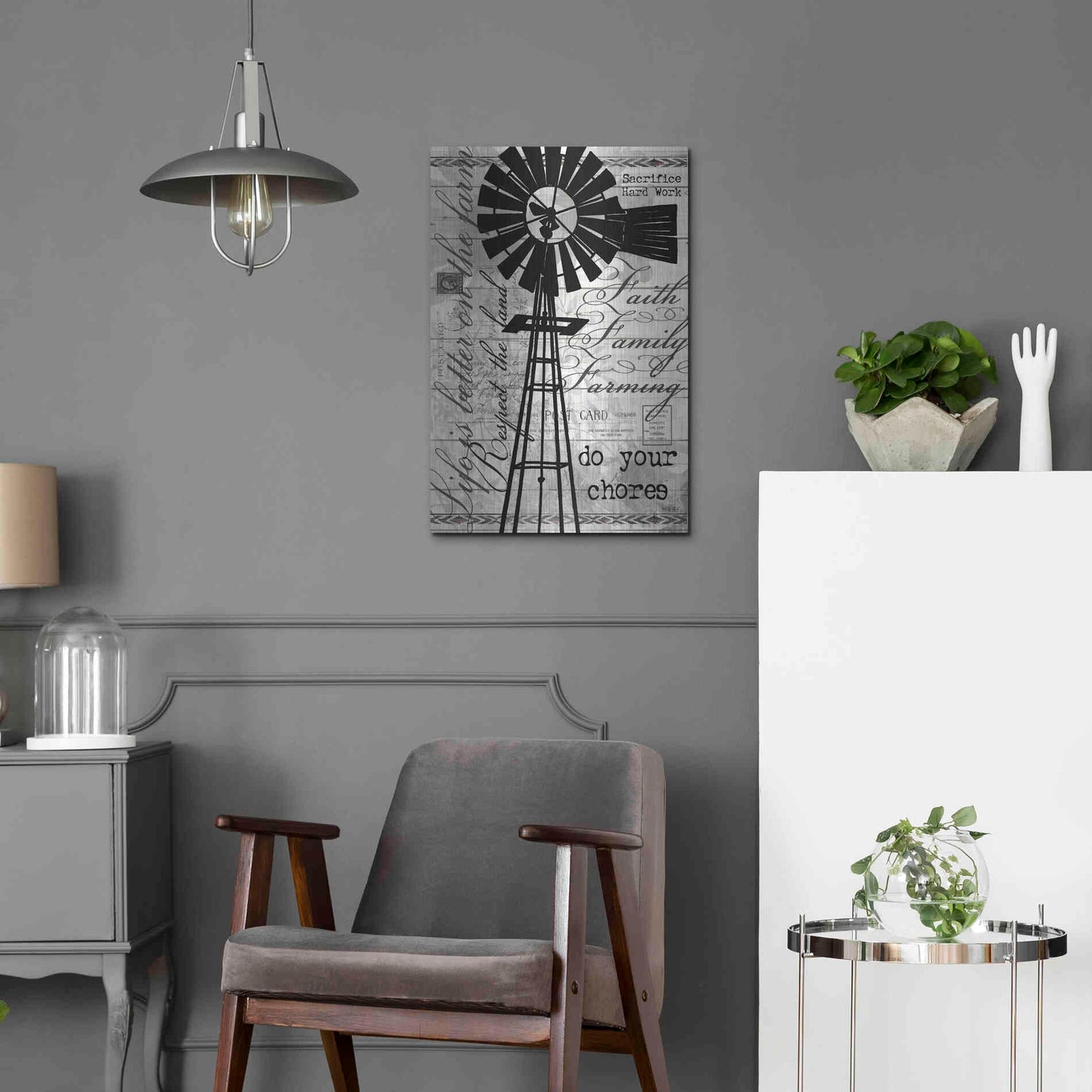 Luxe Metal Art 'Do Your Chores Windmill' by Cindy Jacobs, Metal Wall Art,16x24