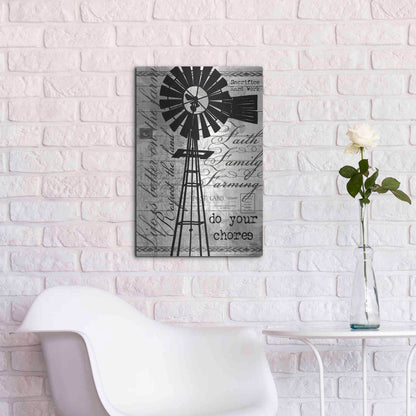 Luxe Metal Art 'Do Your Chores Windmill' by Cindy Jacobs, Metal Wall Art,16x24