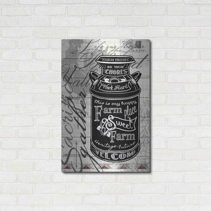 Luxe Metal Art 'Farm Sweet Farm Milk Can' by Cindy Jacobs, Metal Wall Art,24x36