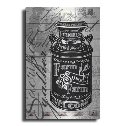 Luxe Metal Art 'Farm Sweet Farm Milk Can' by Cindy Jacobs, Metal Wall Art