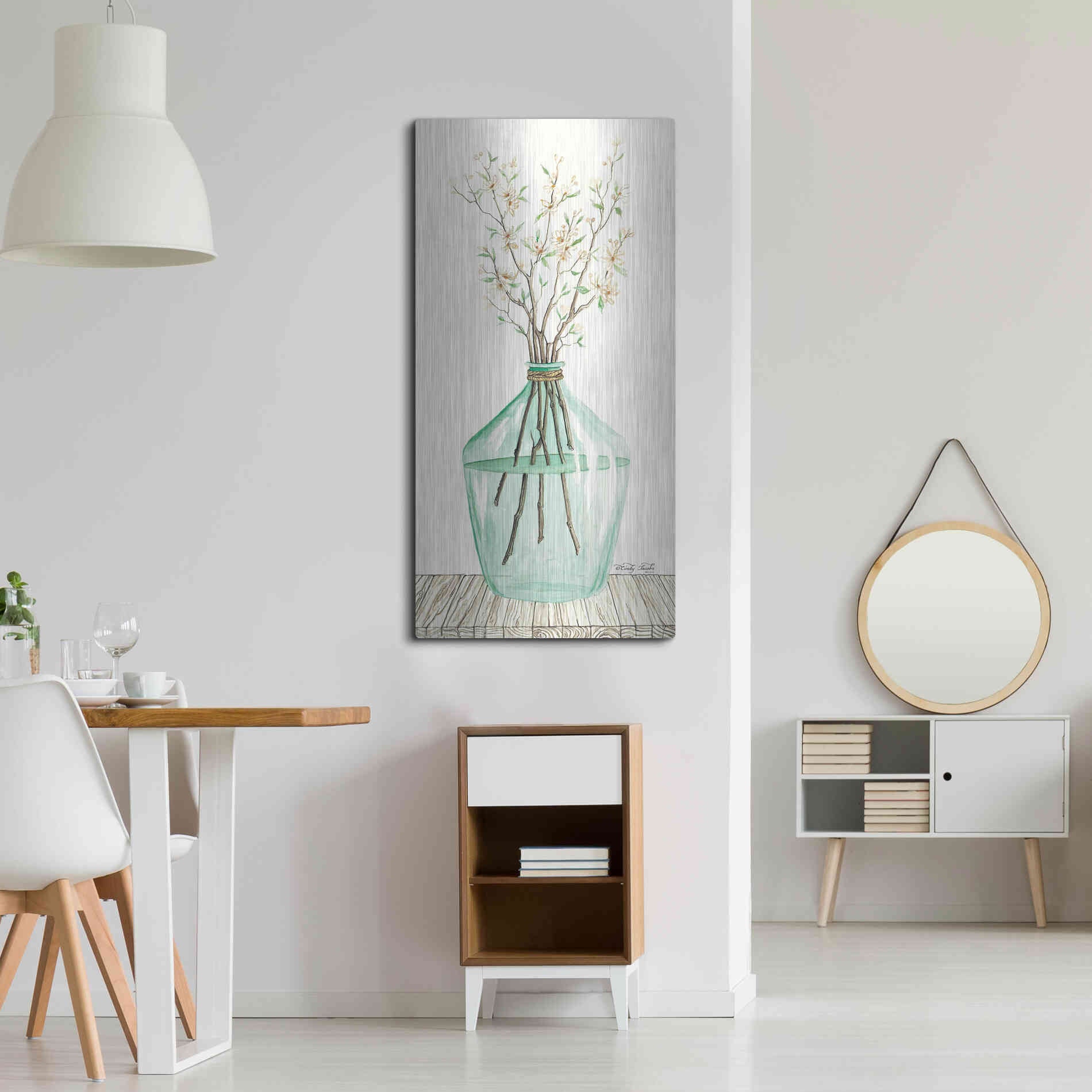 Luxe Metal Art 'Spring Blooms' by Cindy Jacobs, Metal Wall Art,24x48