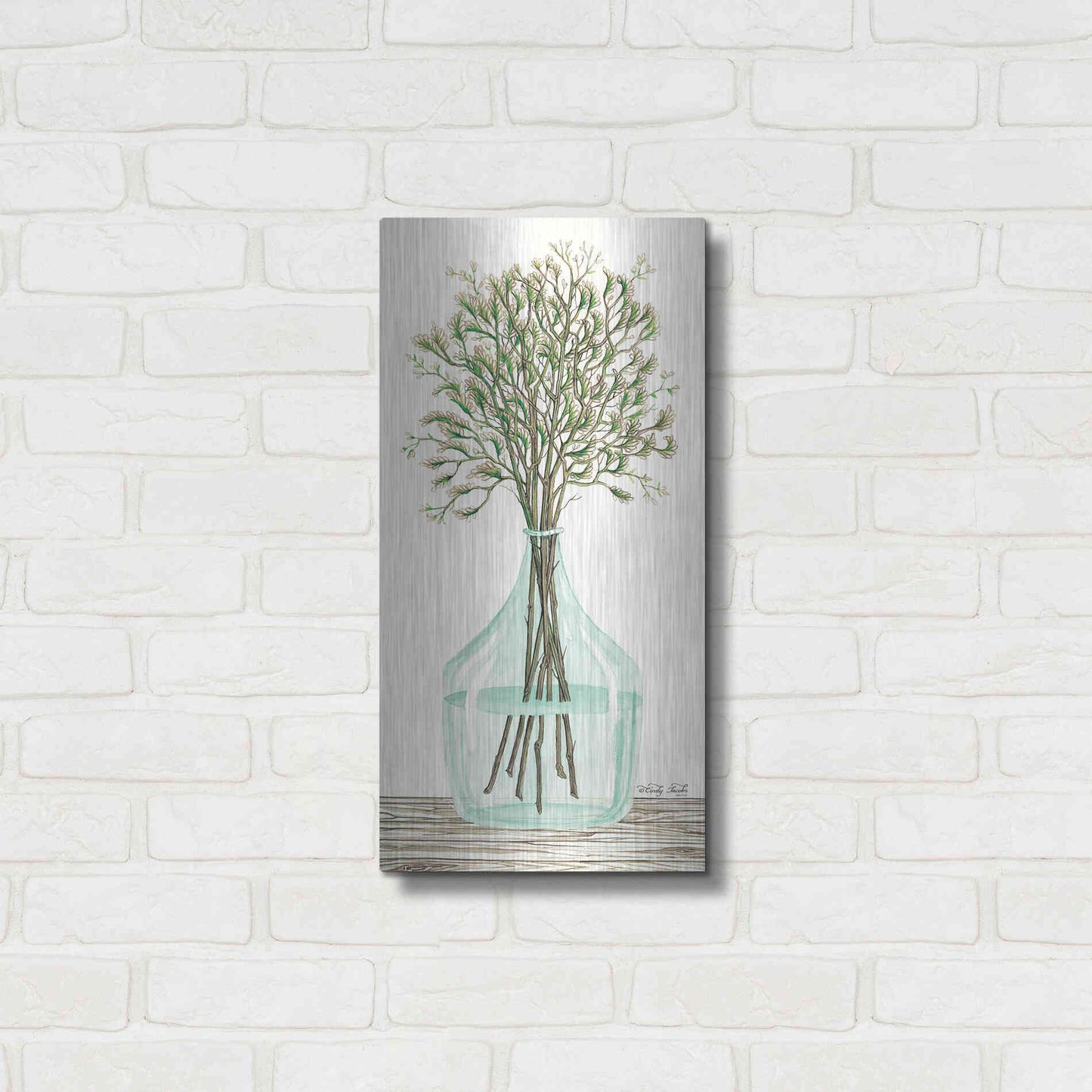 Luxe Metal Art 'Summer Blooms' by Cindy Jacobs, Metal Wall Art,12x24
