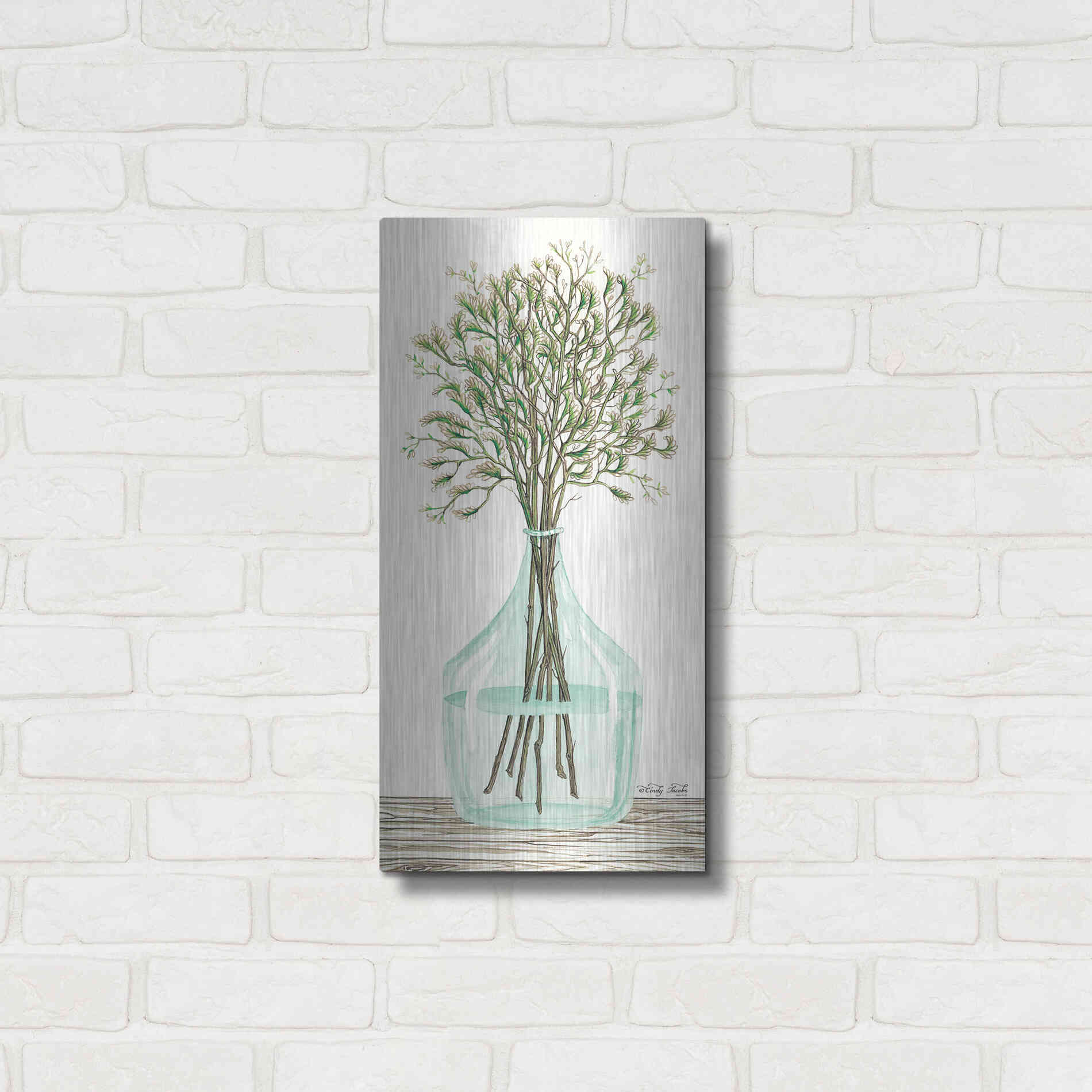 Luxe Metal Art 'Summer Blooms' by Cindy Jacobs, Metal Wall Art,12x24