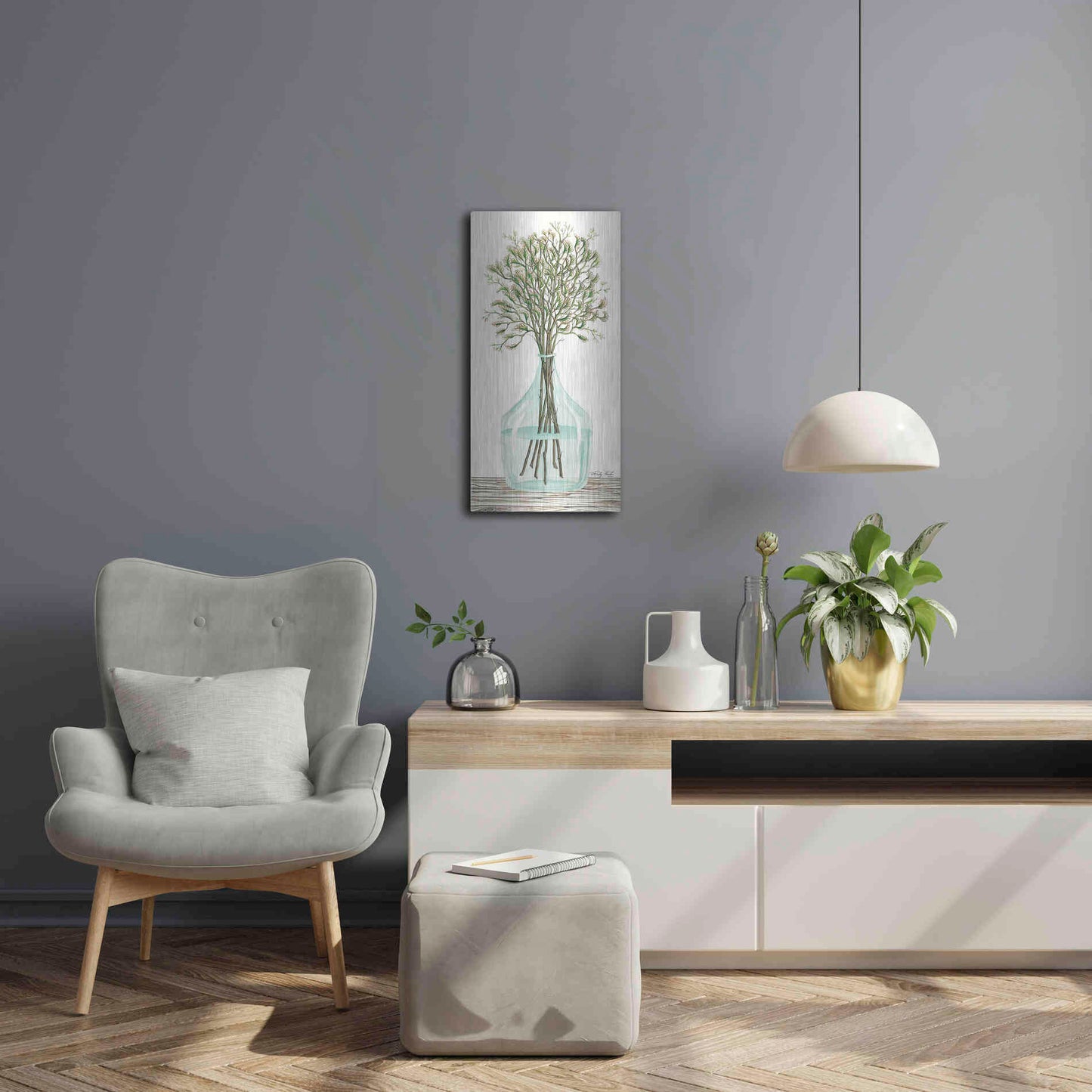 Luxe Metal Art 'Summer Blooms' by Cindy Jacobs, Metal Wall Art,12x24