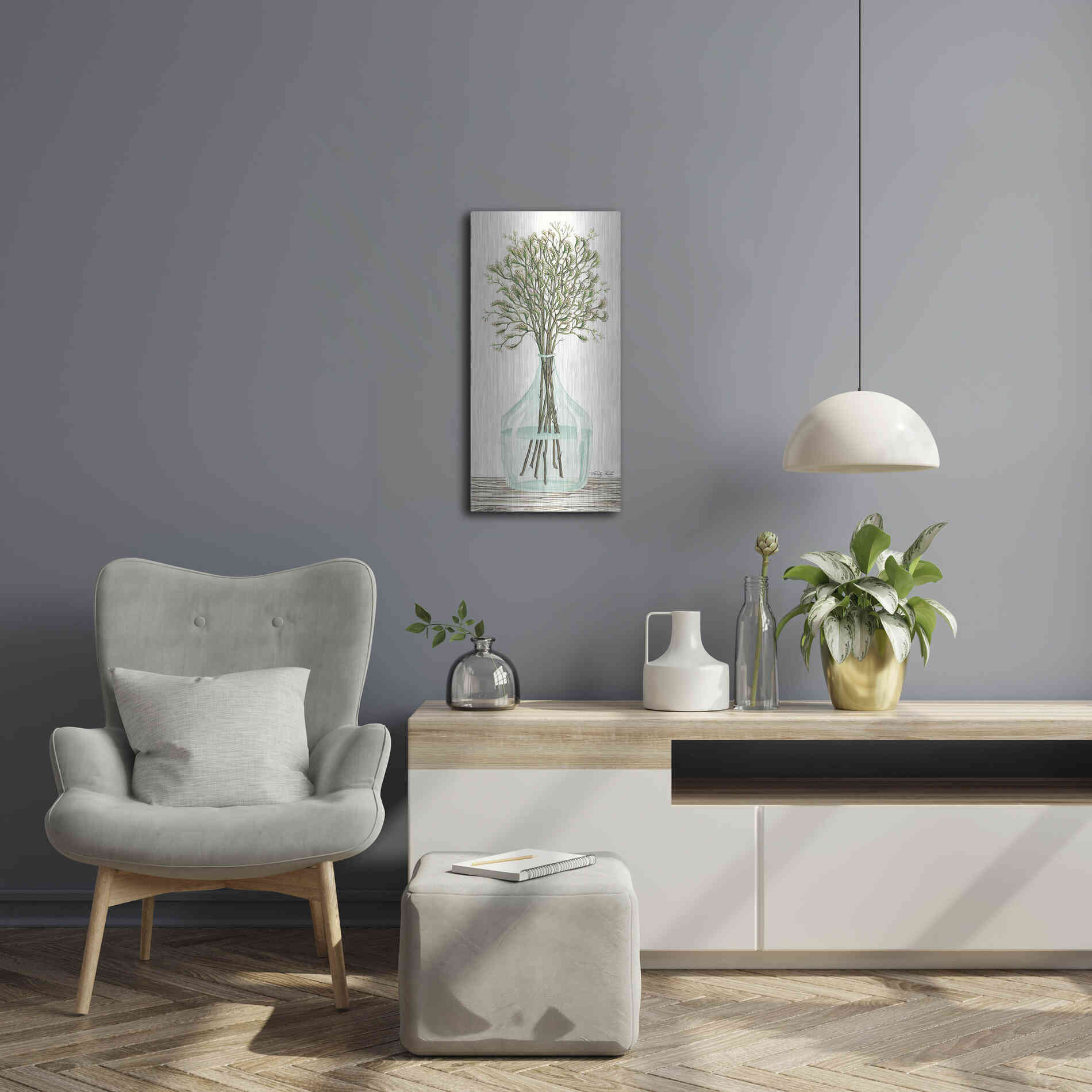 Luxe Metal Art 'Summer Blooms' by Cindy Jacobs, Metal Wall Art,12x24