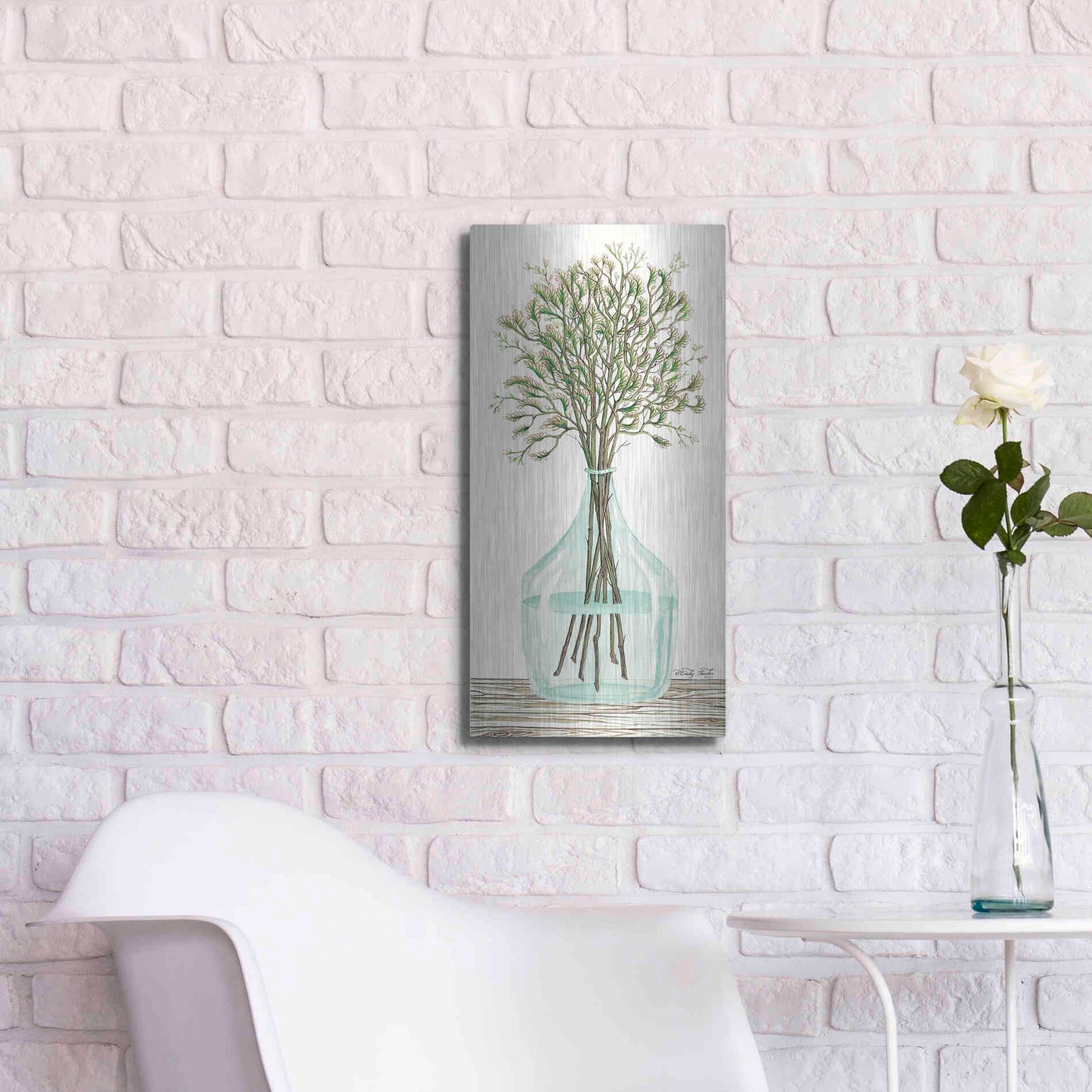 Luxe Metal Art 'Summer Blooms' by Cindy Jacobs, Metal Wall Art,12x24