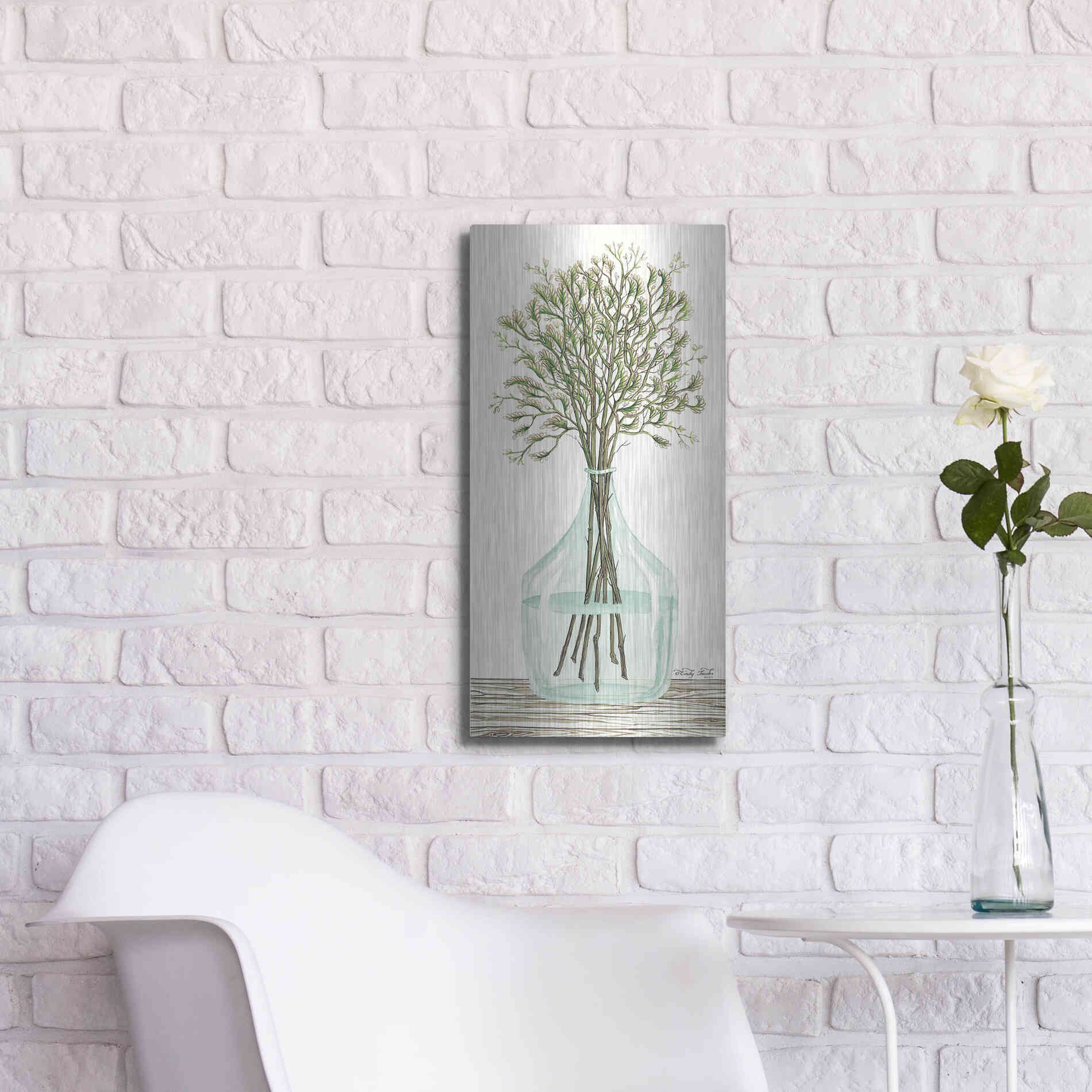Luxe Metal Art 'Summer Blooms' by Cindy Jacobs, Metal Wall Art,12x24