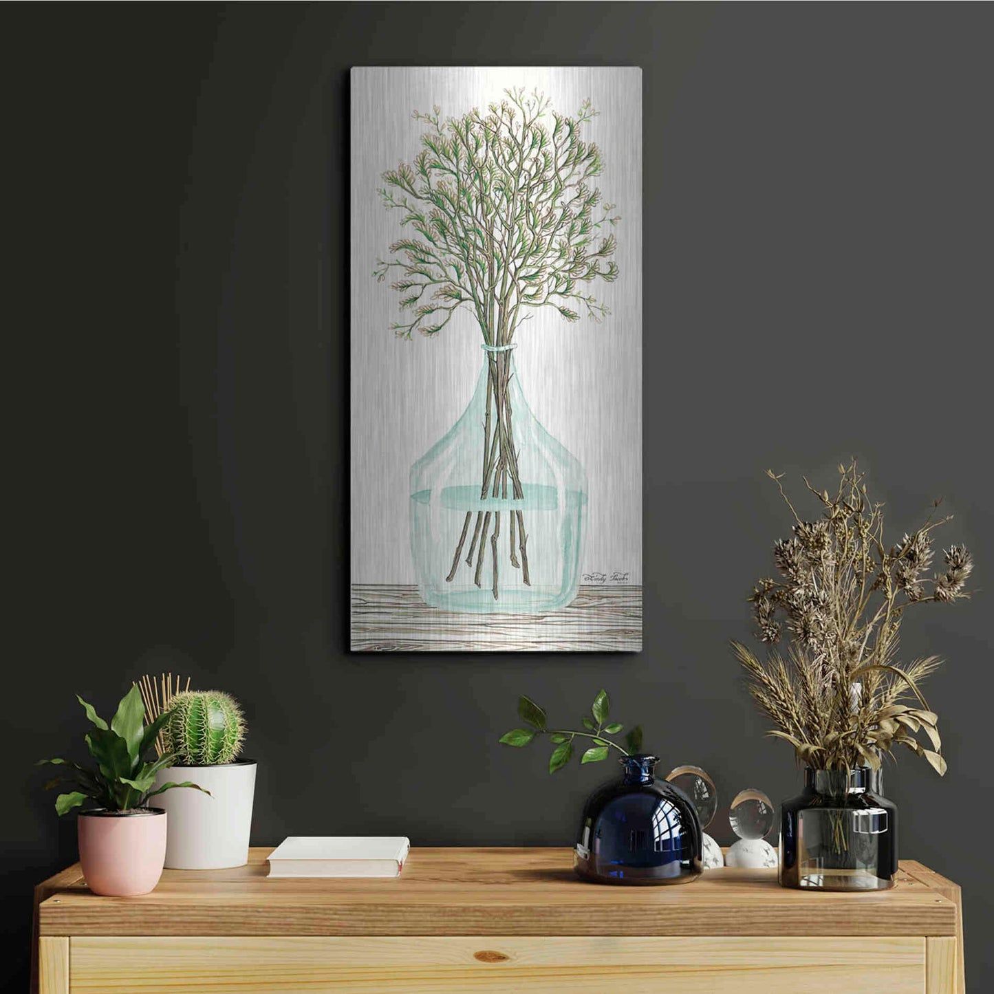 Luxe Metal Art 'Summer Blooms' by Cindy Jacobs, Metal Wall Art,12x24