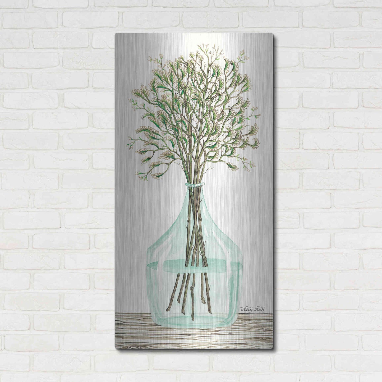 Luxe Metal Art 'Summer Blooms' by Cindy Jacobs, Metal Wall Art,24x48