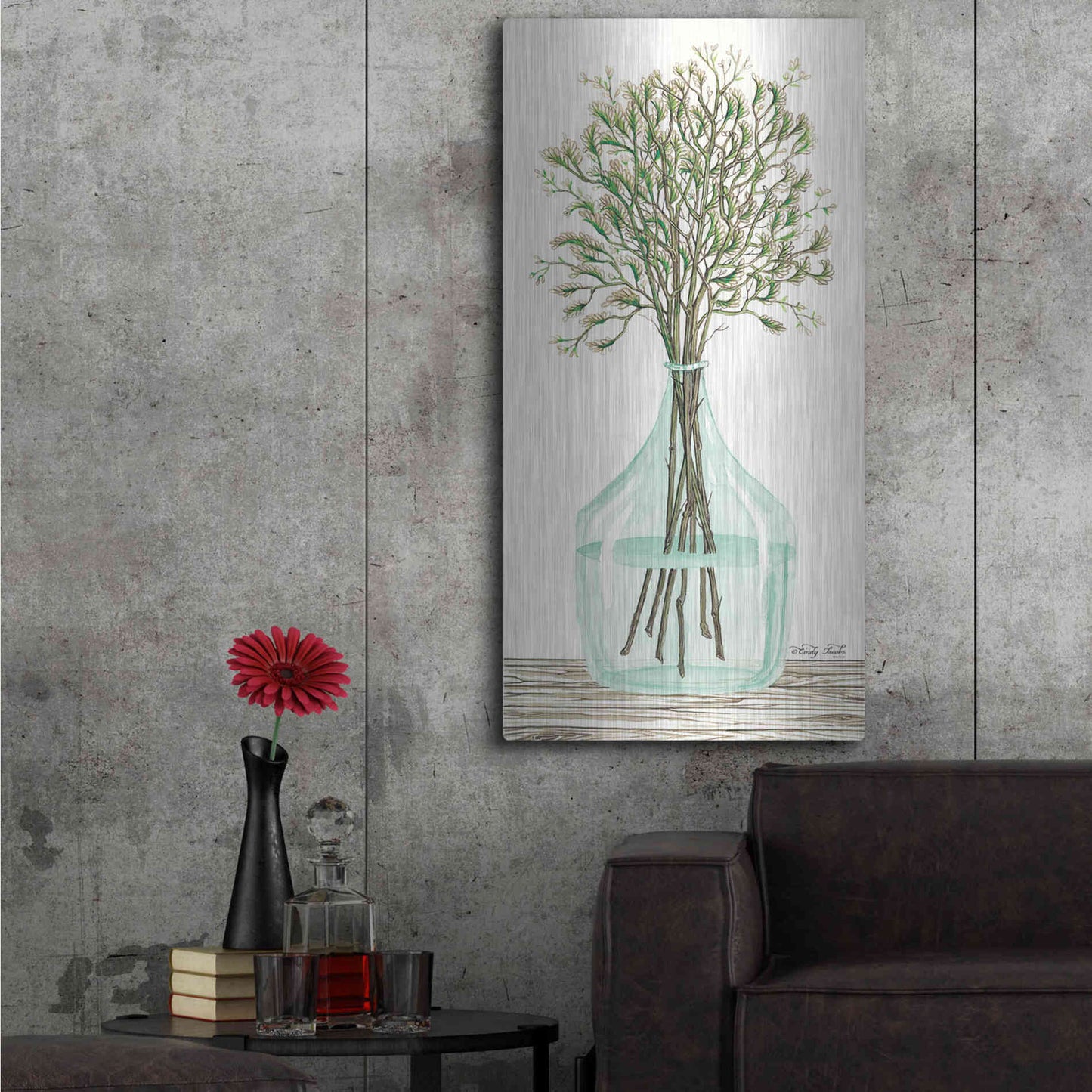 Luxe Metal Art 'Summer Blooms' by Cindy Jacobs, Metal Wall Art,24x48