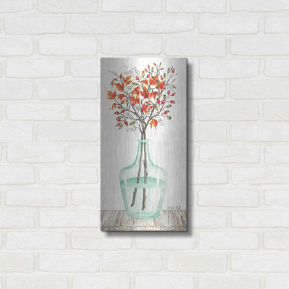 Luxe Metal Art 'Fall Blooms' by Cindy Jacobs, Metal Wall Art,12x24