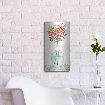 Luxe Metal Art 'Fall Blooms' by Cindy Jacobs, Metal Wall Art,12x24