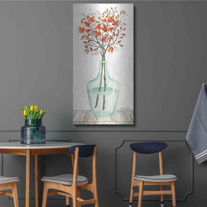 Luxe Metal Art 'Fall Blooms' by Cindy Jacobs, Metal Wall Art,24x48