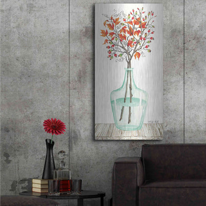 Luxe Metal Art 'Fall Blooms' by Cindy Jacobs, Metal Wall Art,24x48