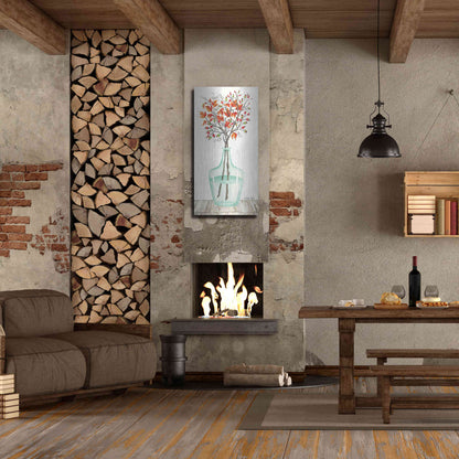 Luxe Metal Art 'Fall Blooms' by Cindy Jacobs, Metal Wall Art,24x48