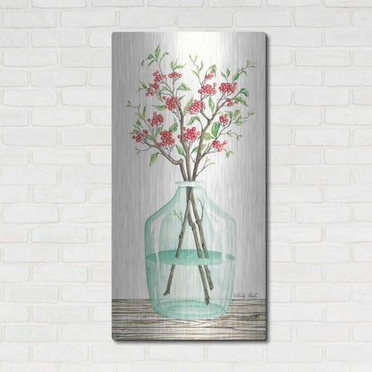 Luxe Metal Art 'Winter Blooms' by Cindy Jacobs, Metal Wall Art,24x48