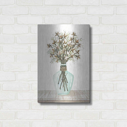 Luxe Metal Art 'Cotton Bouquet' by Cindy Jacobs, Metal Wall Art,16x24