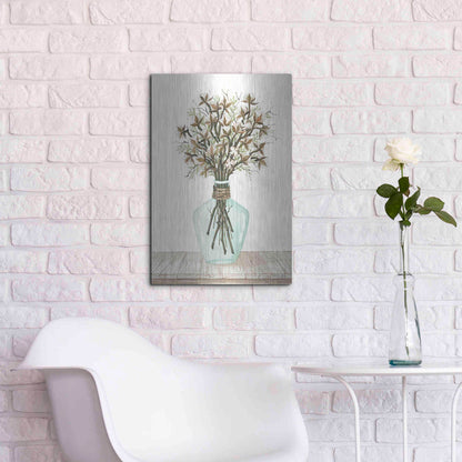 Luxe Metal Art 'Cotton Bouquet' by Cindy Jacobs, Metal Wall Art,16x24